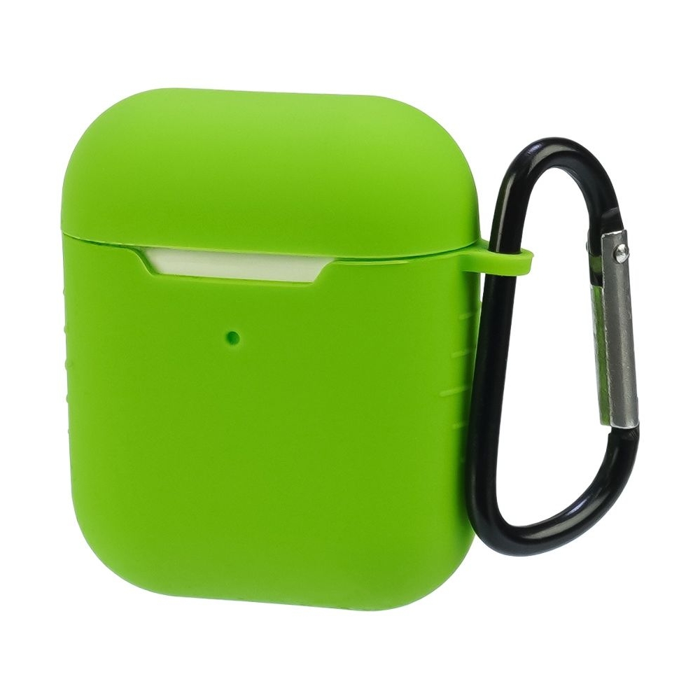 Чехол силиконовый с карабином Apple AirPods, AirPods 2, зеленый