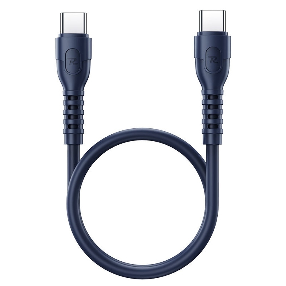 USB-кабель Remax RC-C022, Type-C на Type-C, Power Delivery (65 Вт), 30 см, синій