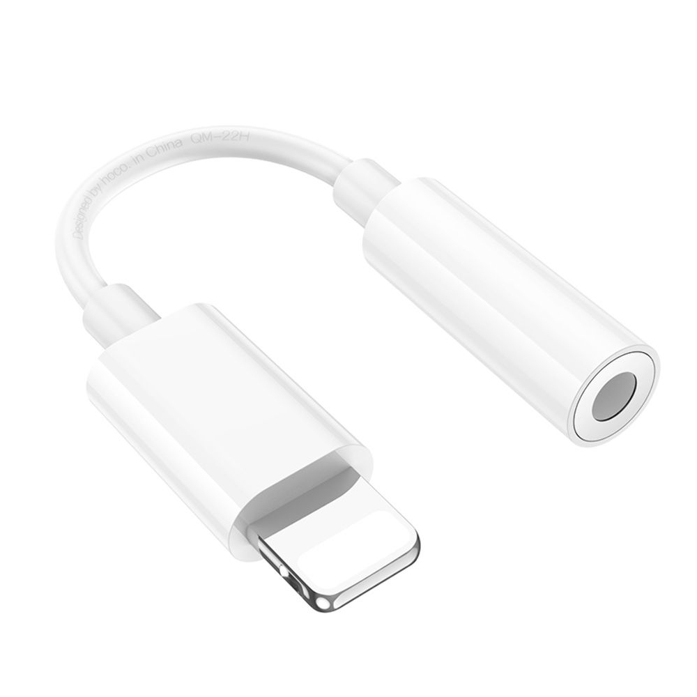 AUX-USB-кабель Hoco LS34, аудио конвертер, Lightning на Jack 3.5 (F), 8 см, белый