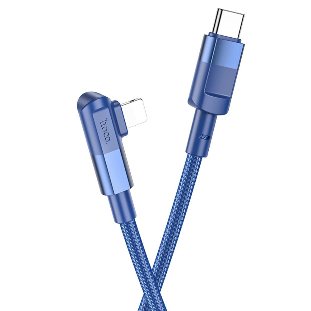 USB-кабель Hoco U108, Type-C на Lightning, 100 Вт, 200 см, синій
