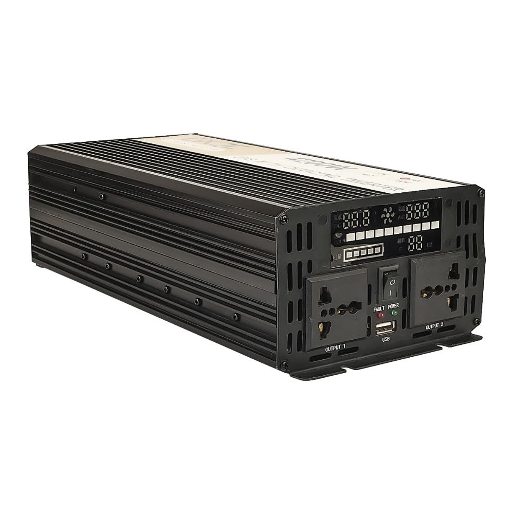 Инвертор GXQC SFX-1200W, 1200 Вт (номинал), 3200 Вт (пиковая нагрузка, старт), DC 24V - AC 220V, с функцией зарядки аккумулятора