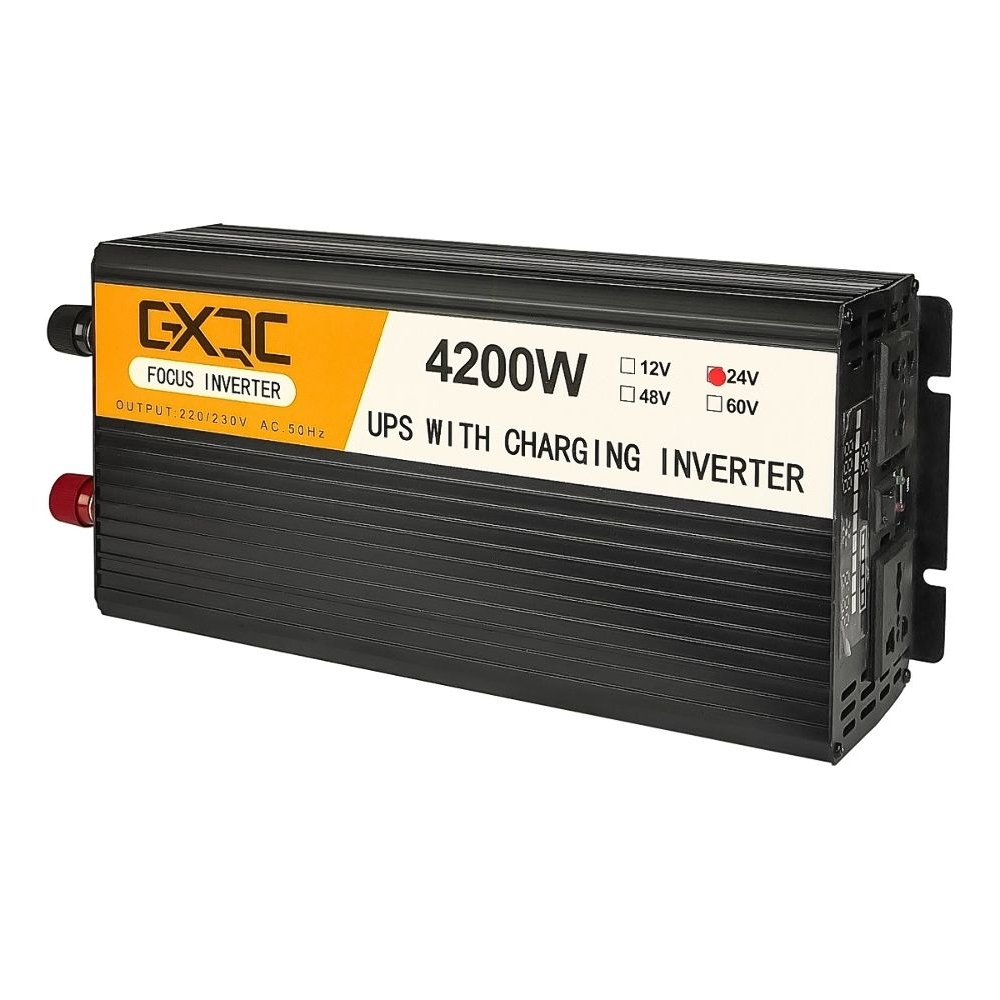 Инвертор GXQC SFX-1500W, 1500 Вт (номинал), 4200 Вт (пиковая нагрузка, старт), DC 24V - AC 220V, с функцией зарядки аккумулятора