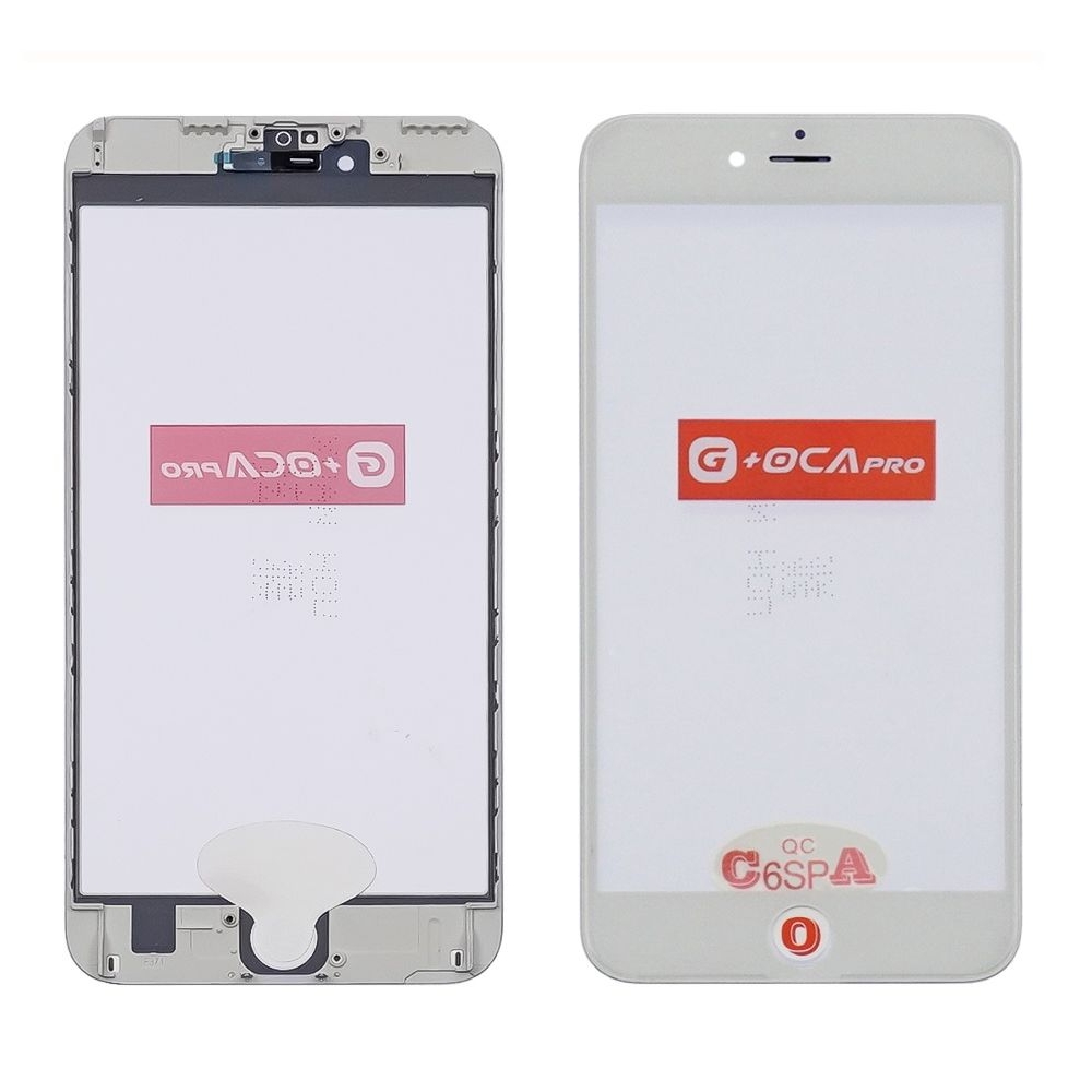 Стекло дисплея Apple iPhone 6s Plus, белое, с OCA-пленкой, с рамкой G PlusOca pro | стекло тачскрина