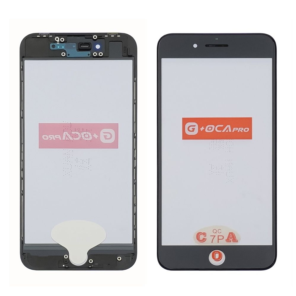 Стекло дисплея Apple iPhone 8, черное, с OCA-пленкой, с рамкой G PlusOca pro | стекло тачскрина