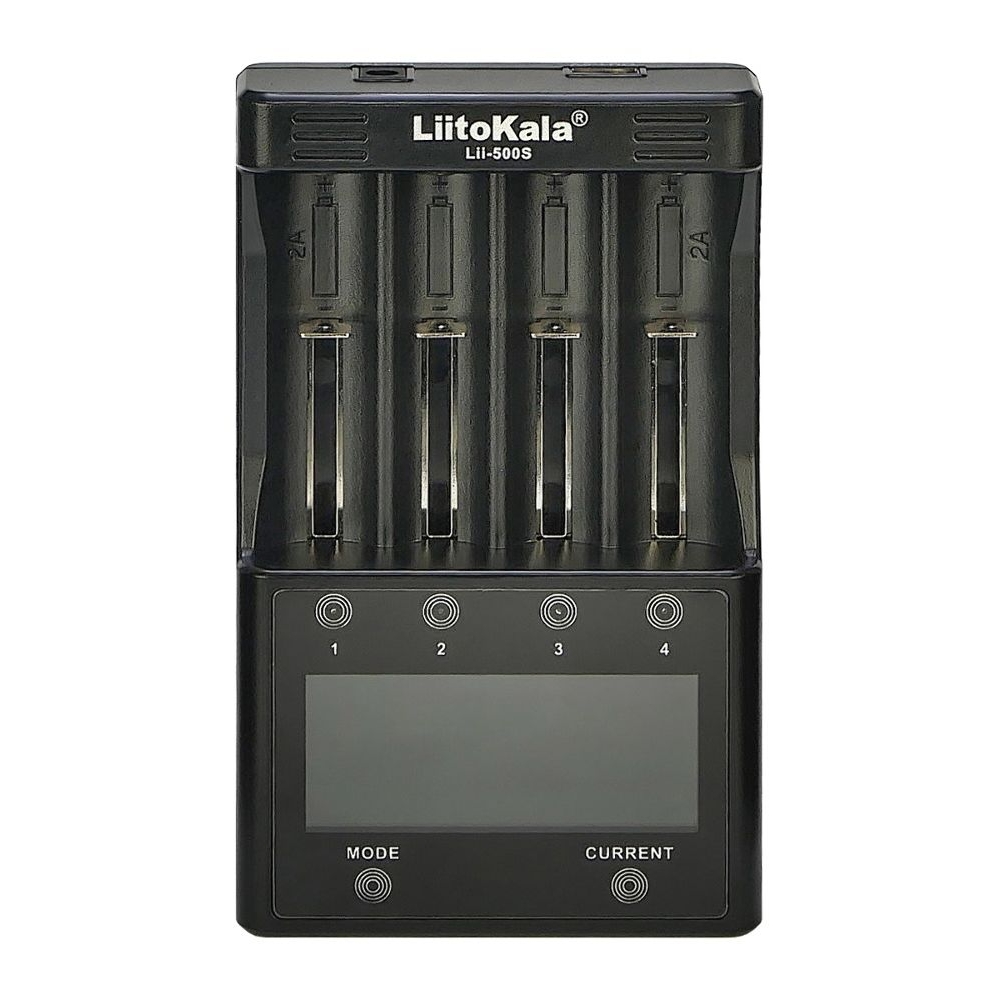 Сетевое зарядное устройство с тестером LiitoKala Lii-500S, для аккумуляторов 18650, АА, ААА и других, универсальное, 4 слота