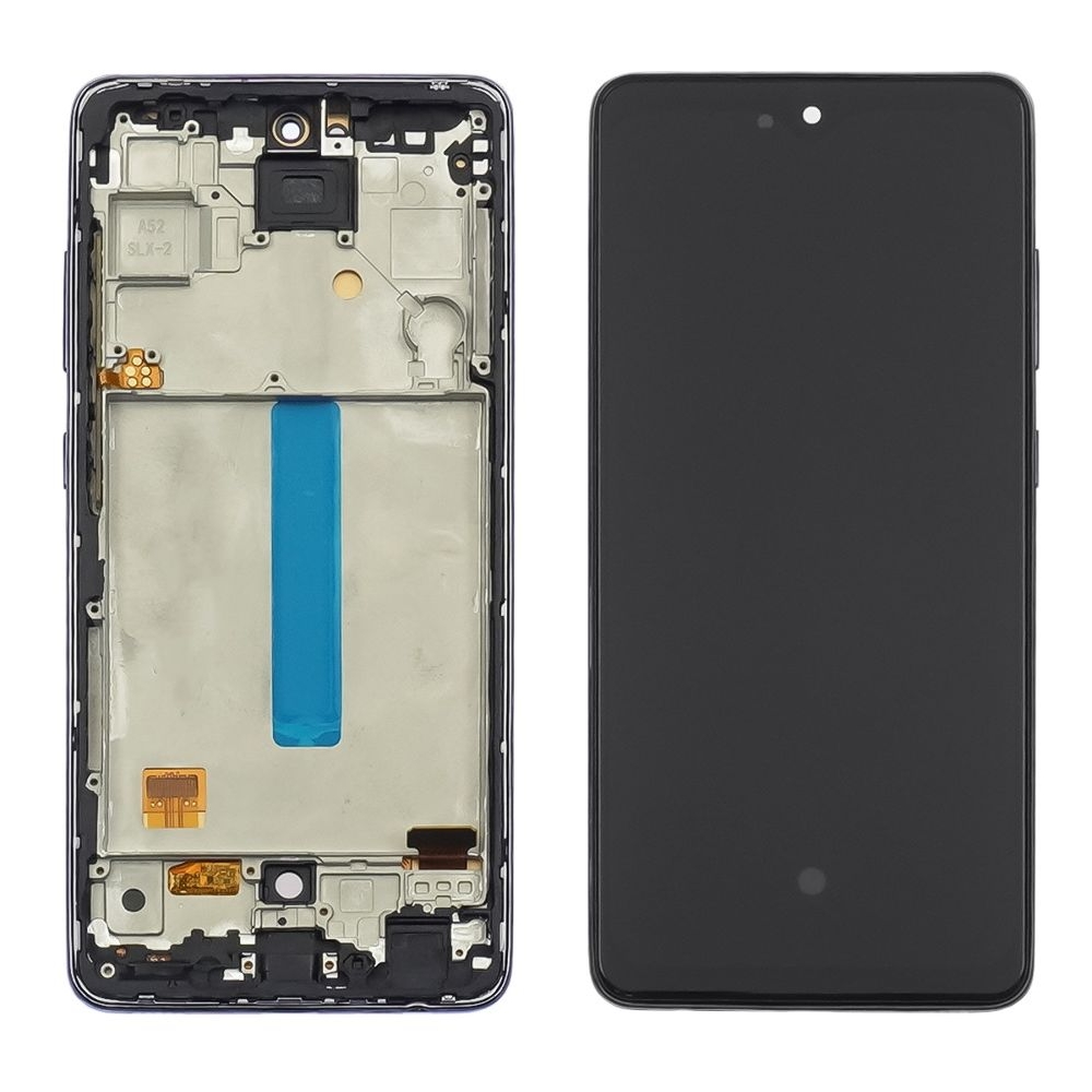 Дисплей Samsung SM-A525 Galaxy A52, SM-A526 Galaxy A52 5G, серебристый | с тачскрином | с передней панелью | High Copy, OLED, с широким ободком | дисплейный модуль, экран