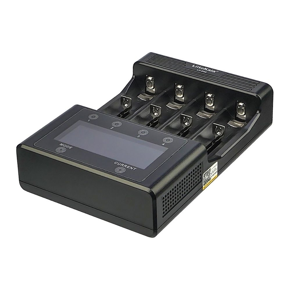 Сетевое зарядное устройство с тестером LiitoKala Lii-600, для аккумуляторов 18650, АА, ААА и других, универсальное, 4 слота