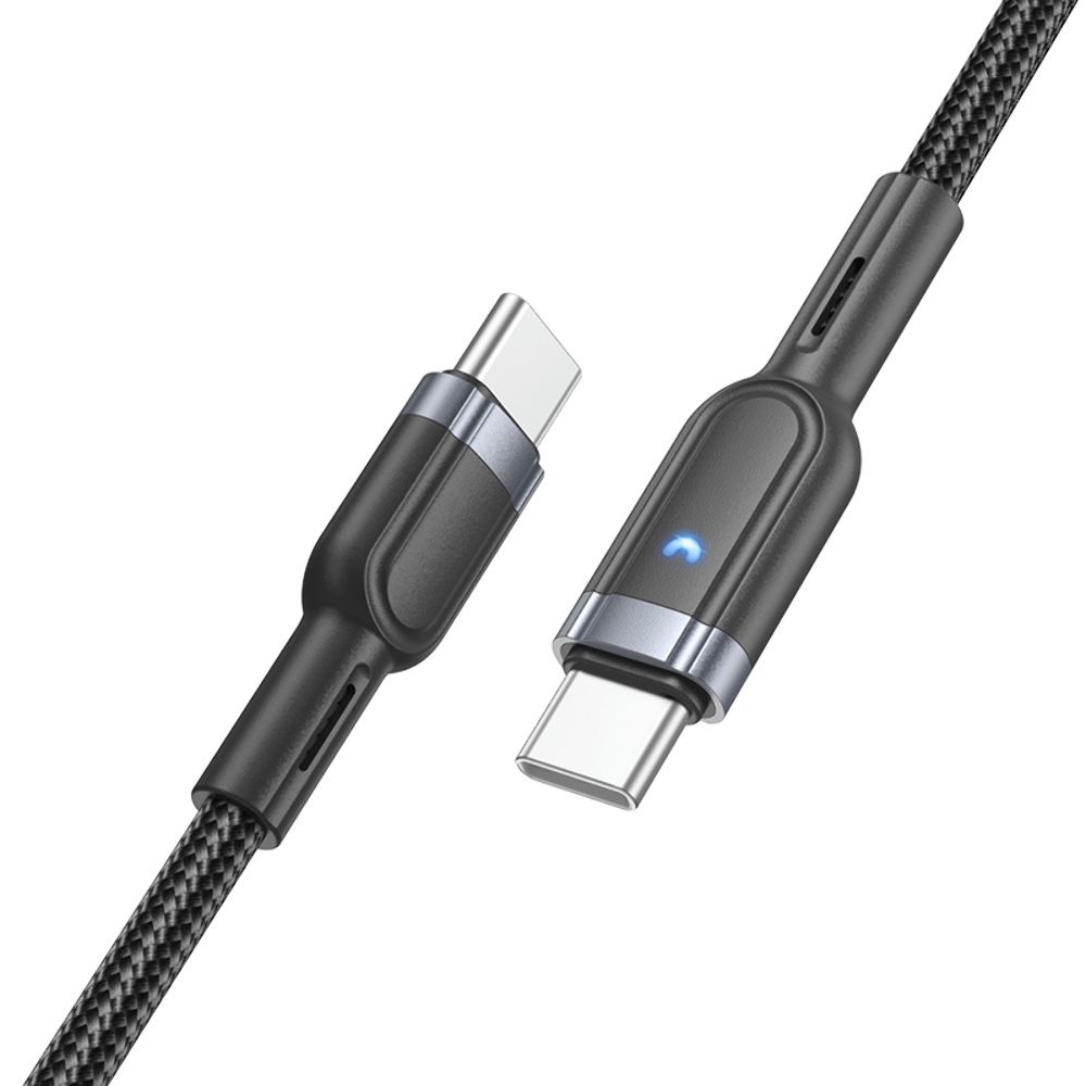 USB-кабель Hoco U117, Type-C на Type-C, Power Delivery (100 Вт), 120 см, чорний