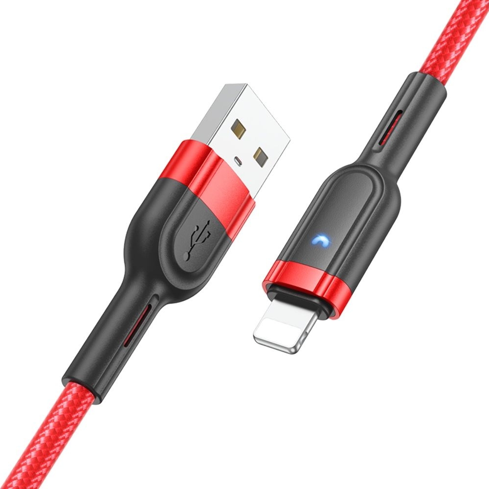 USB-кабель Hoco U117, USB на Lightning, 120 см, красный
