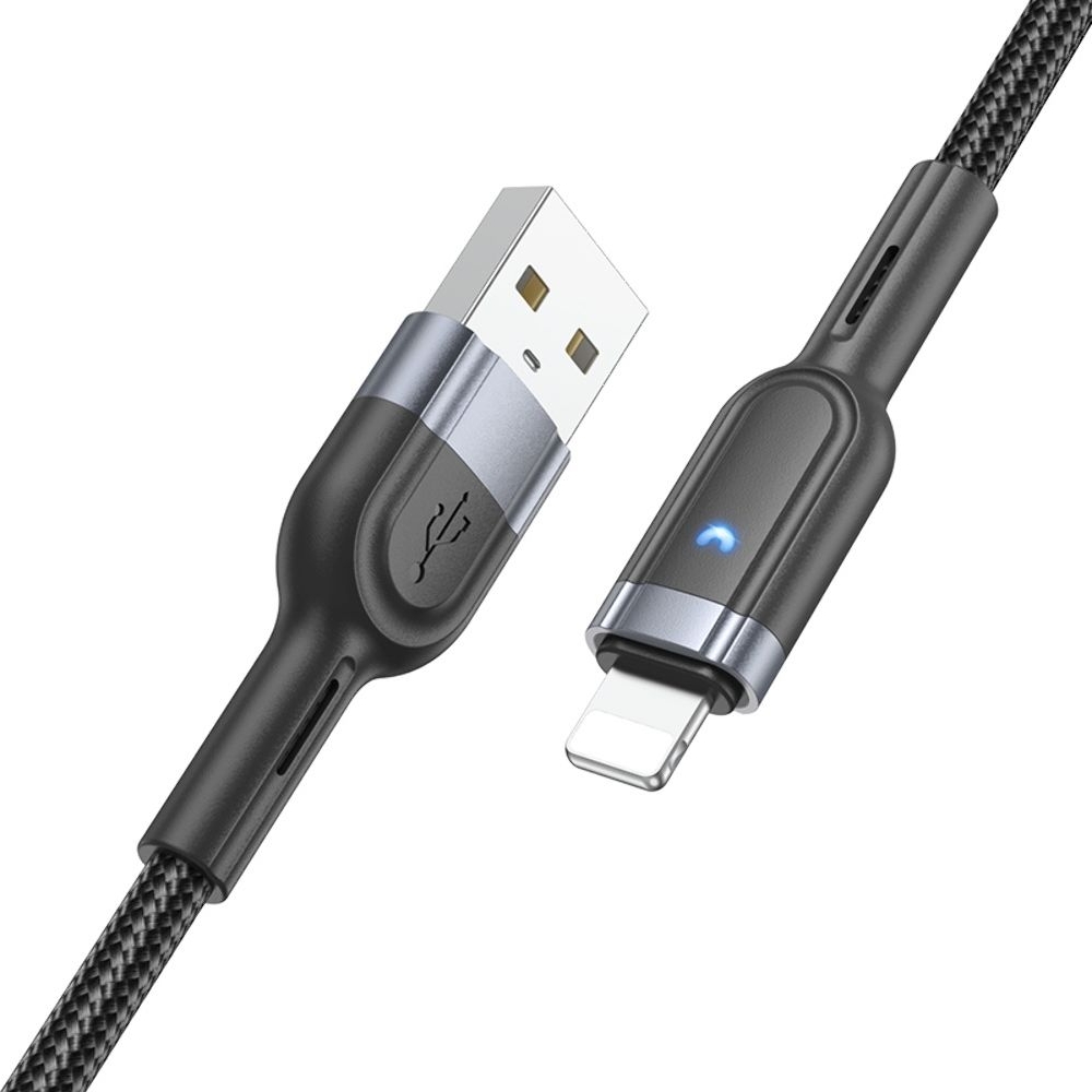 USB-кабель Hoco U117, USB на Lightning, 120 см, чорний