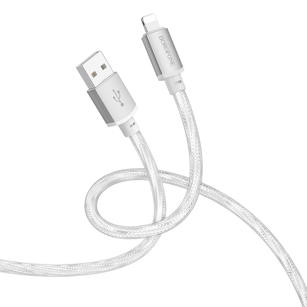 USB-кабель Borofone BX95, USB на Lightning, 100 см, серебристый