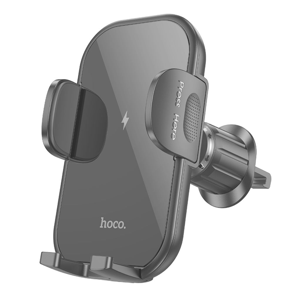 Автодержатель Hoco HW4, с функцией беспроводной зарядки, чорний