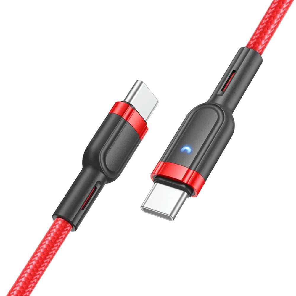 USB-кабель Hoco U117, Type-C на Type-C, Power Delivery (60 Вт), 120 см, красный