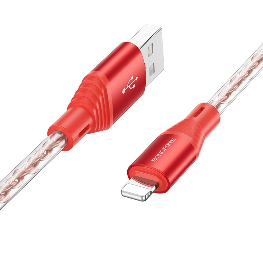 USB-кабель Borofone BX96, USB на Lightning, 100 см, красный