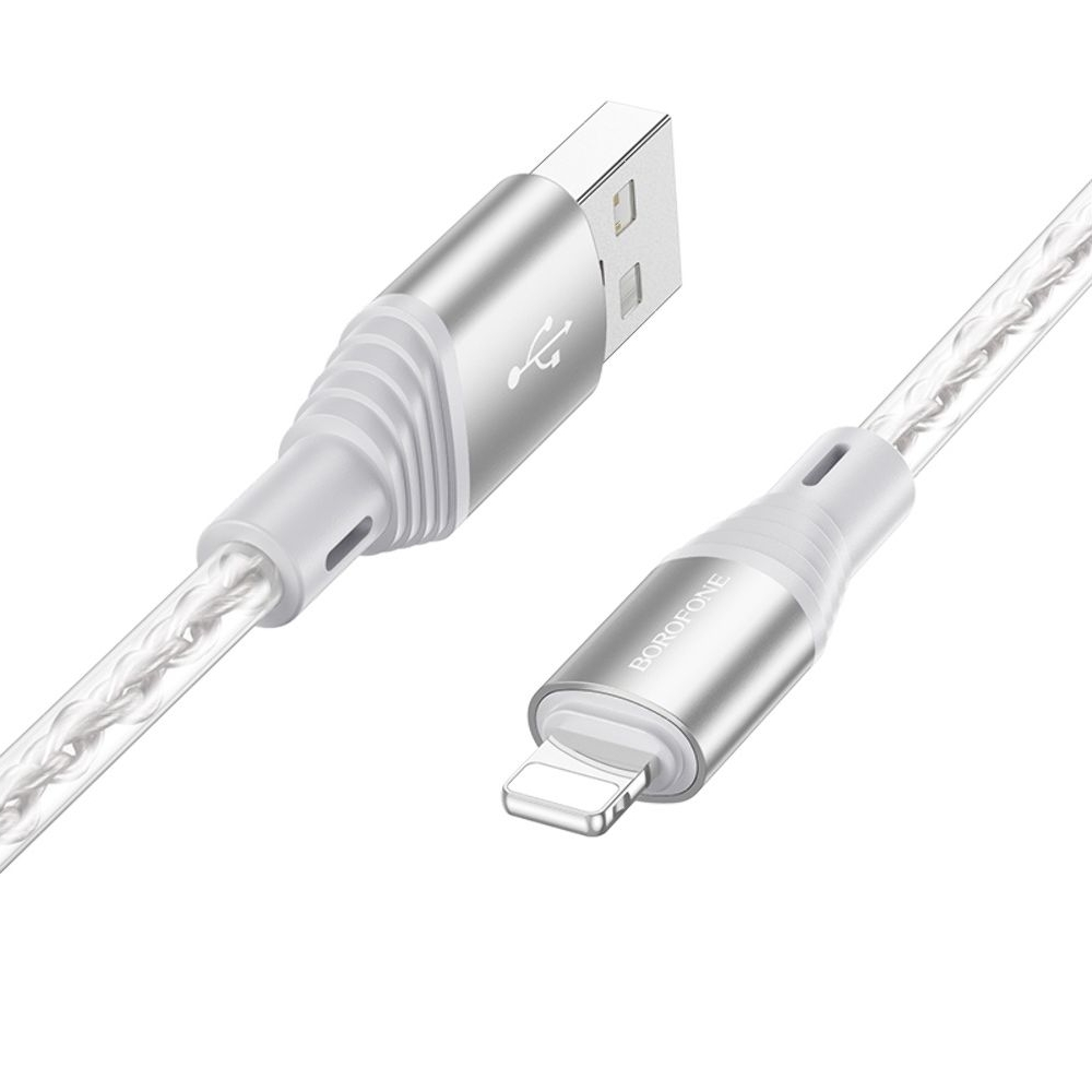 USB-кабель Borofone BX96, USB на Lightning, 100 см, серый