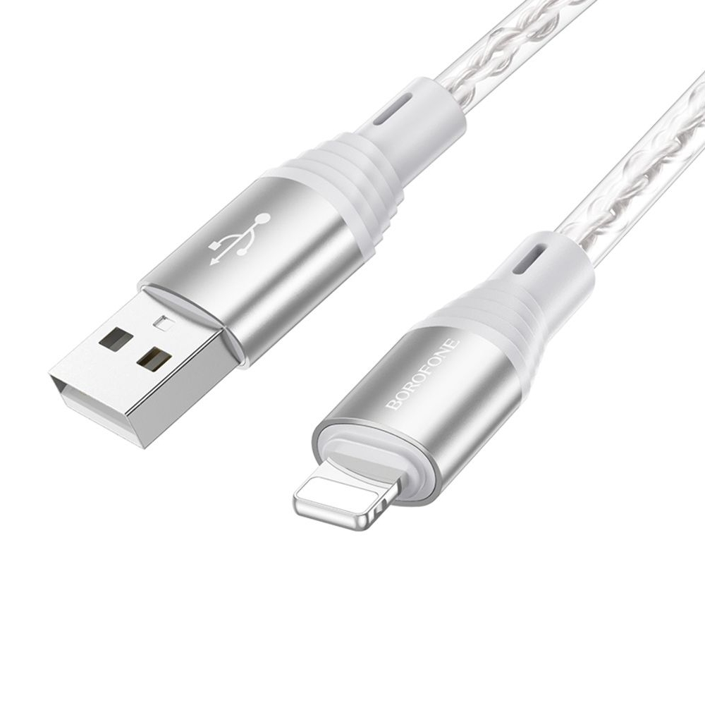 USB-кабель Borofone BX96, USB на Lightning, 100 см, сірий