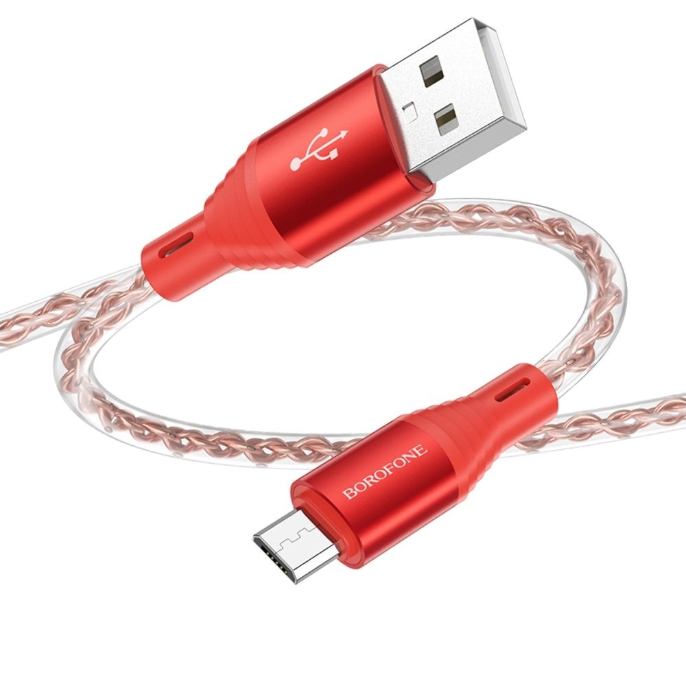 USB-кабель Borofone BX96, MicroUSB, 100 см, красный