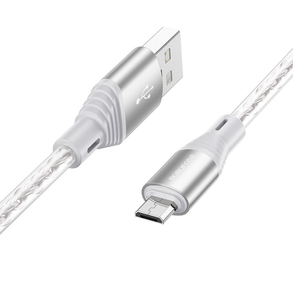 USB-кабель Borofone BX96, MicroUSB, 100 см, серый