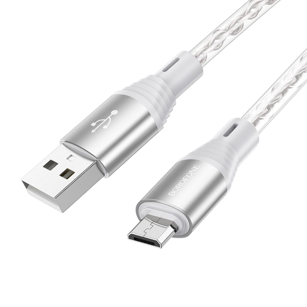 USB-кабель Borofone BX96, MicroUSB, 100 см, сірий