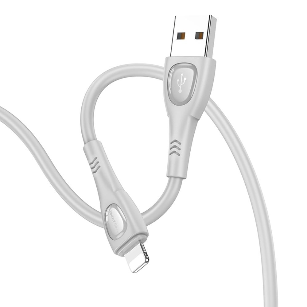 USB-кабель Borofone BX98, Lightning, 100 см, сірий