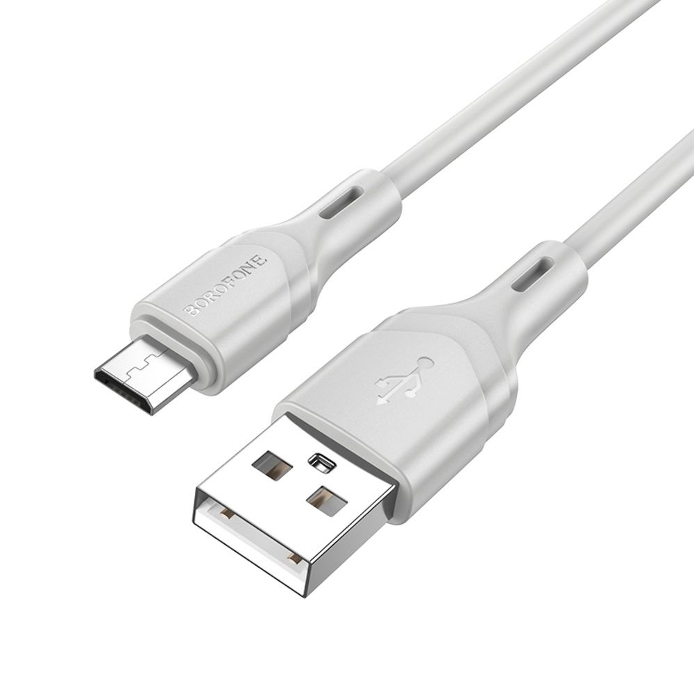 USB-кабель Borofone BX99, MicroUSB, 100 см, серый