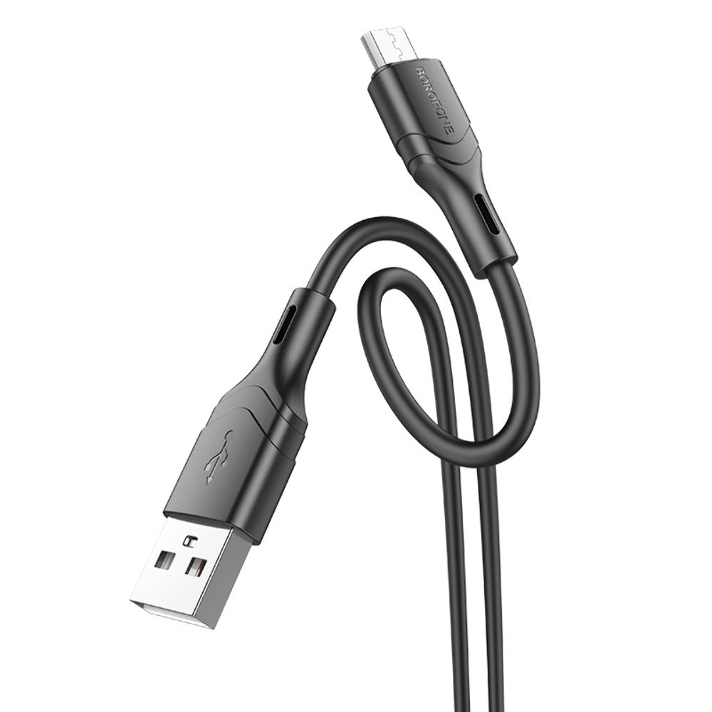 USB-кабель Borofone BX99, MicroUSB, 100 см, черный