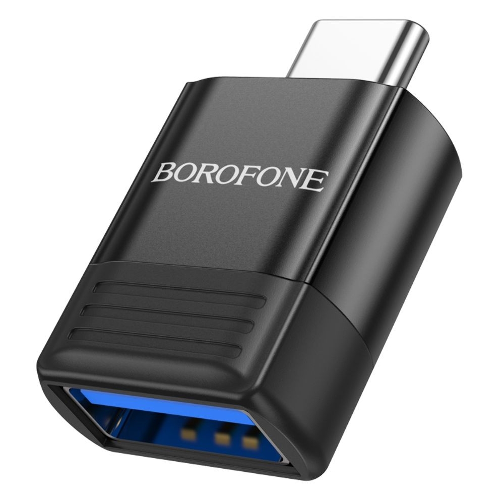 Адаптер переходник Borofone BV18, Type-C на USB 3.0, чорний