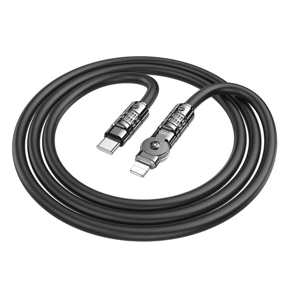 USB-кабель Hoco U118, Type-C на Lightning, 120 см, чорний