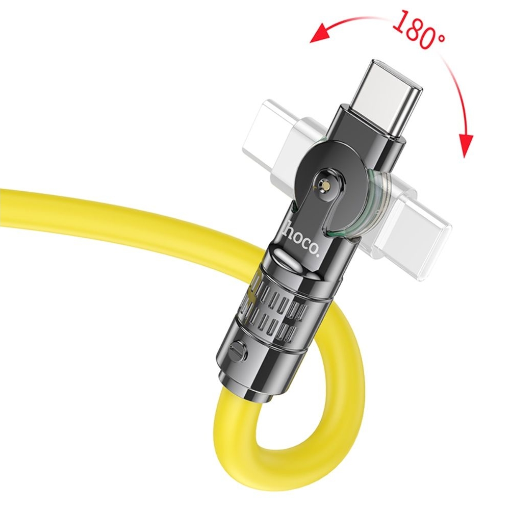 USB-кабель Hoco U118, Type-C на Type-C, Power Delivery (60 Вт), 120 см, желтый