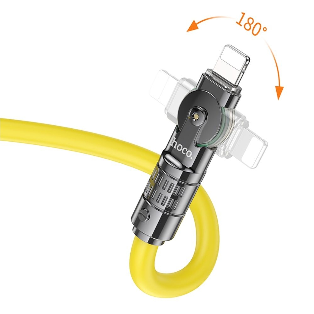 USB-кабель Hoco U118, USB на Lightning, 120 см, желтый