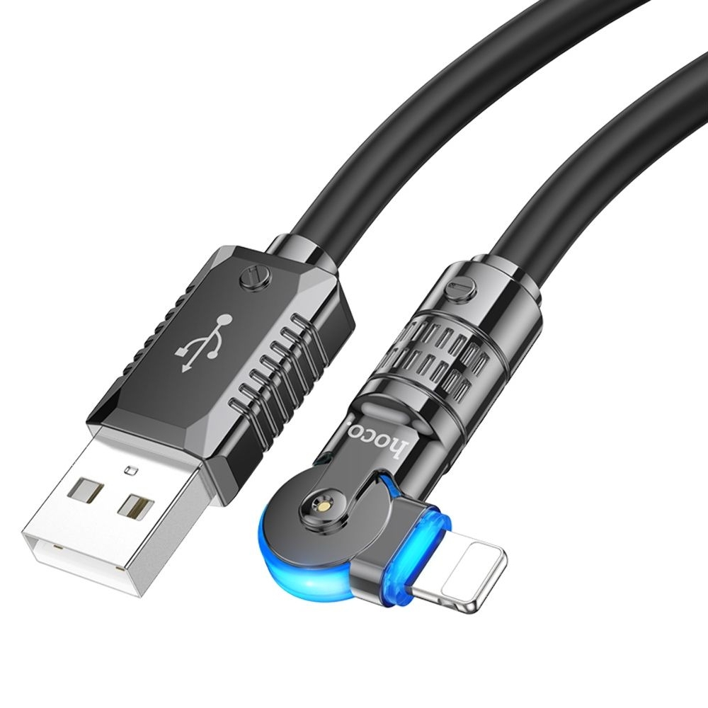 USB-кабель Hoco U118, USB на Lightning, 120 см, чорний