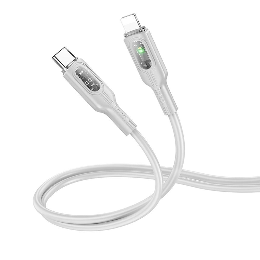 USB-кабель Hoco U120, Type-C на Lightning, 100 см, серый