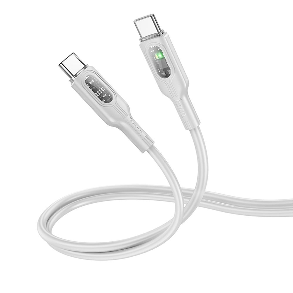 USB-кабель Hoco U120, Type-C на Type-C, Power Delivery (60 Вт), 100 см, сірий