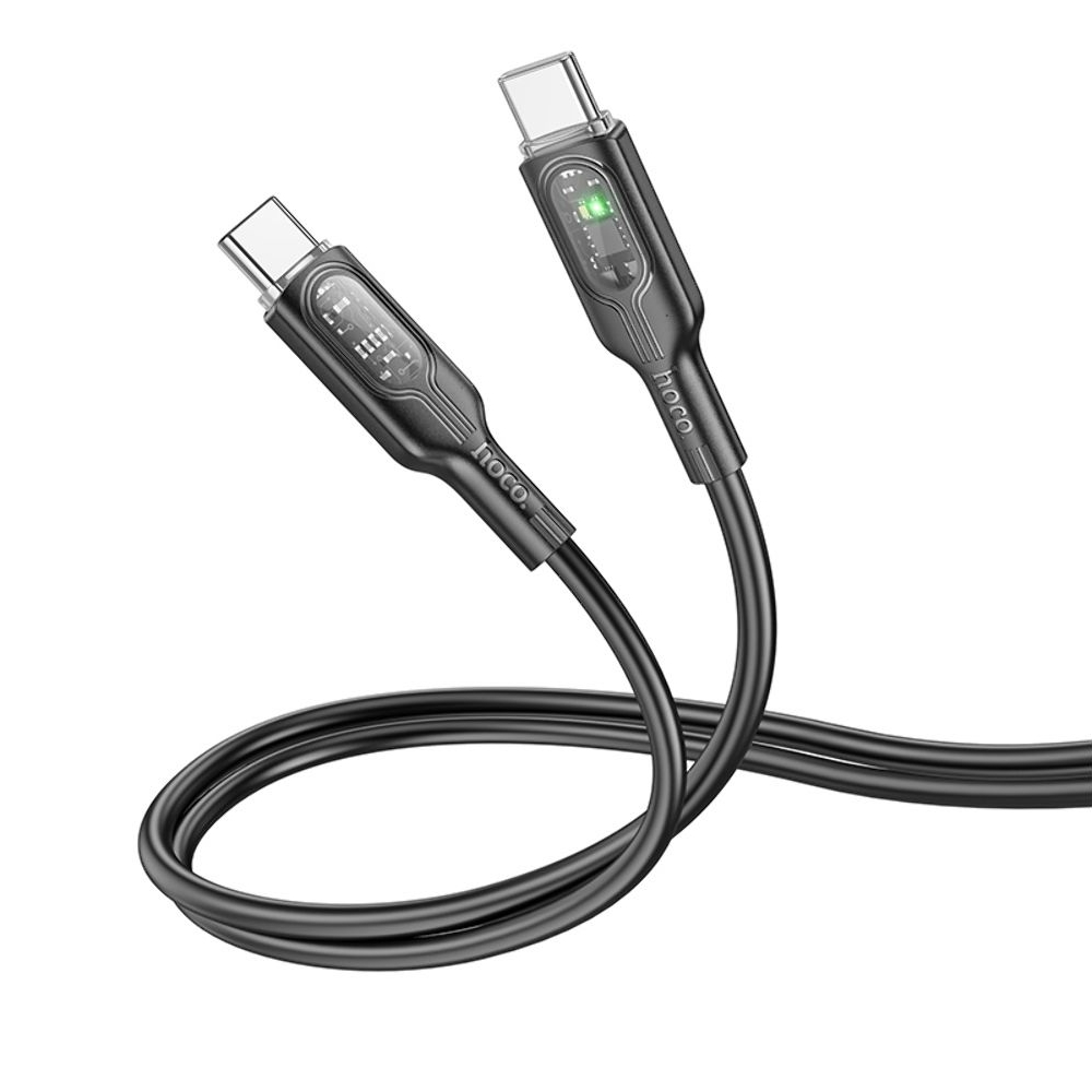 USB-кабель Hoco U120, Type-C на Type-C, Power Delivery (60 Вт), 100 см, чорний