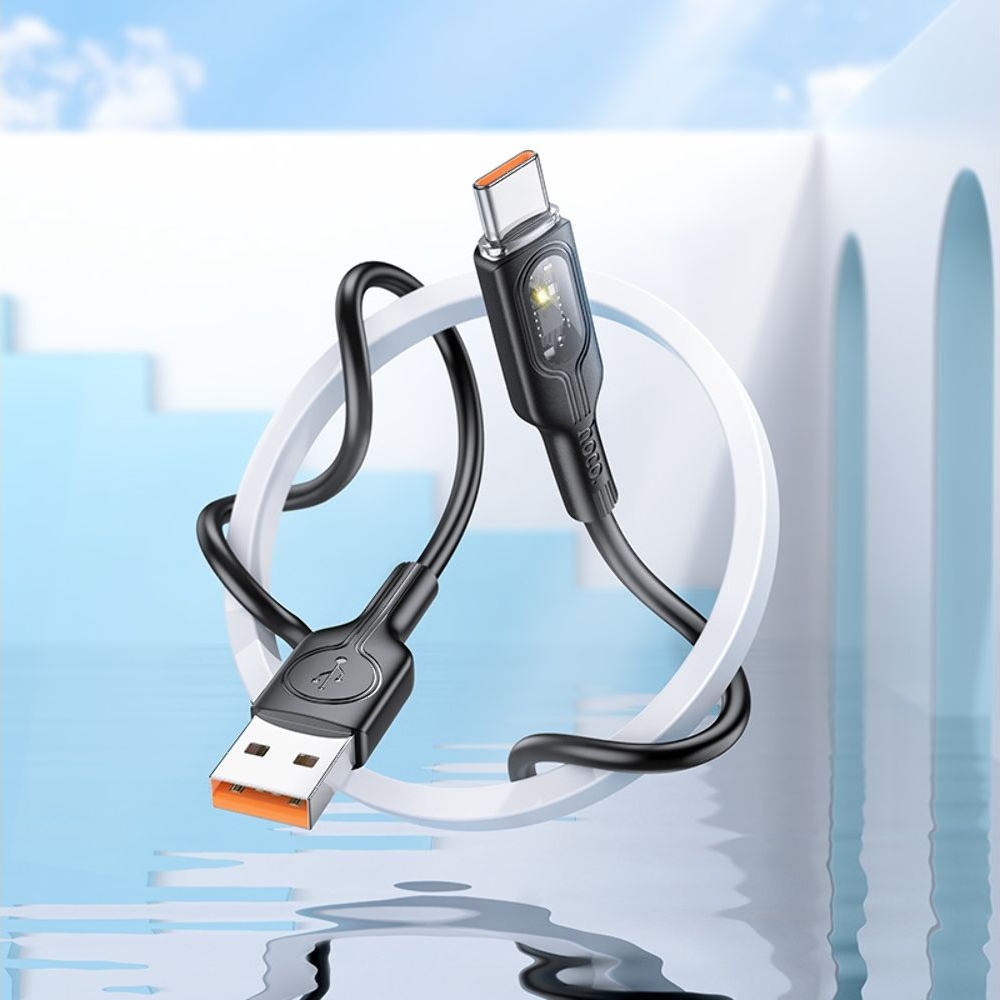 USB-кабель Hoco U120, Type-C, 5 А, 100 см, чорний