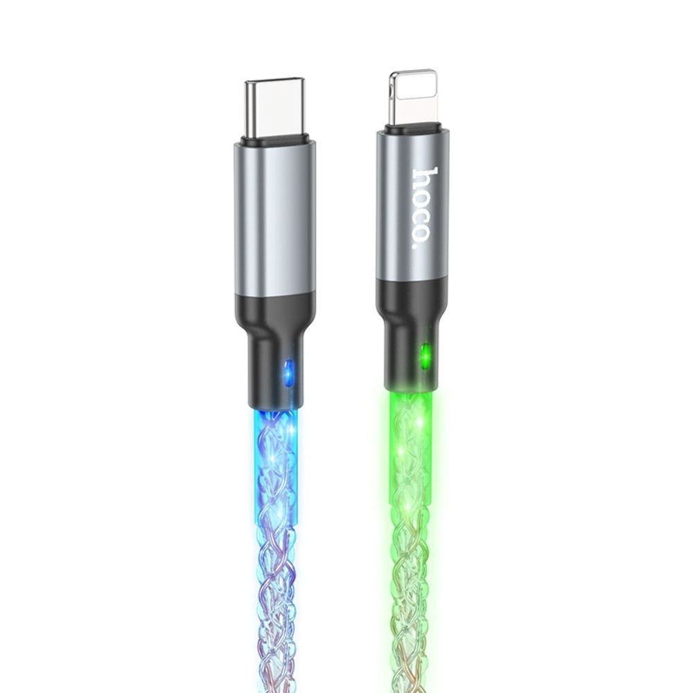 USB-кабель, Type-C на Lightning Hoco U112, 100 см, сірий