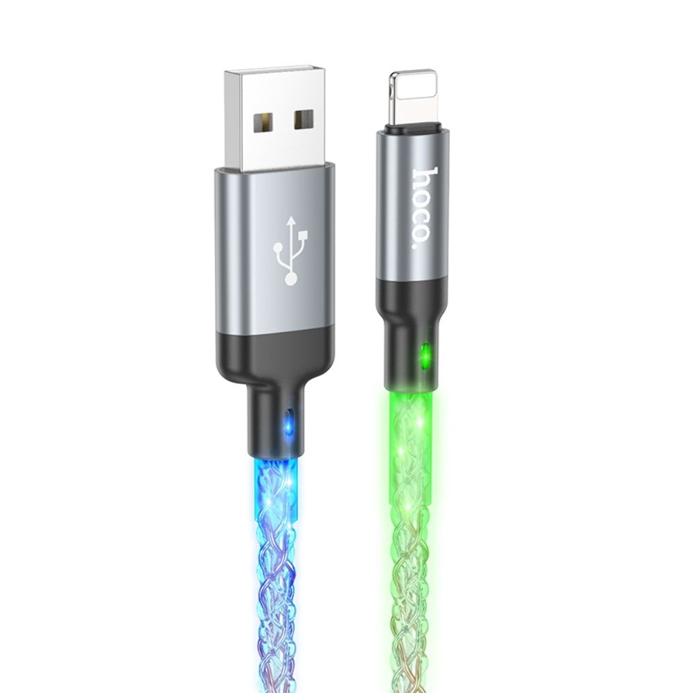 USB-кабель, USB на Lightning Hoco U112 2.4A, 100 см, сірий