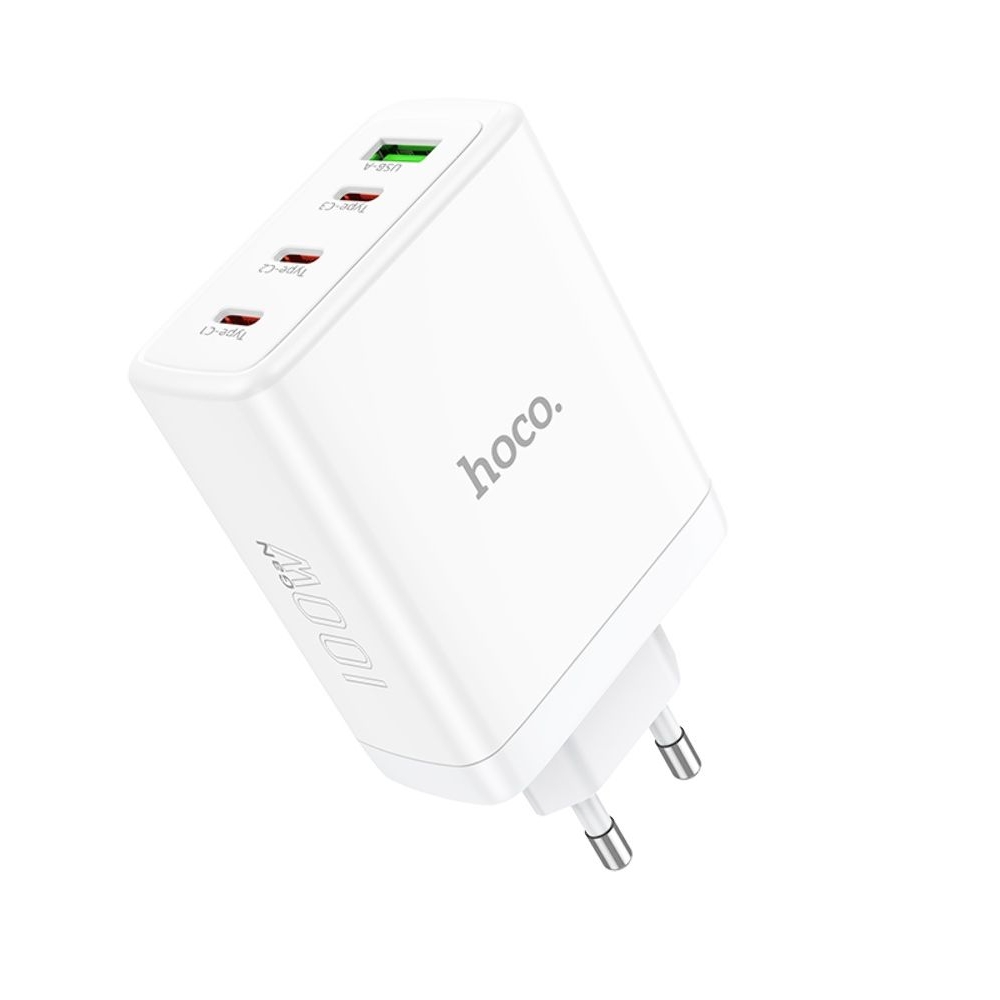 Сетевое зарядное устройство Hoco N31, PowerDelivery (100 Вт), 3C1A, белое