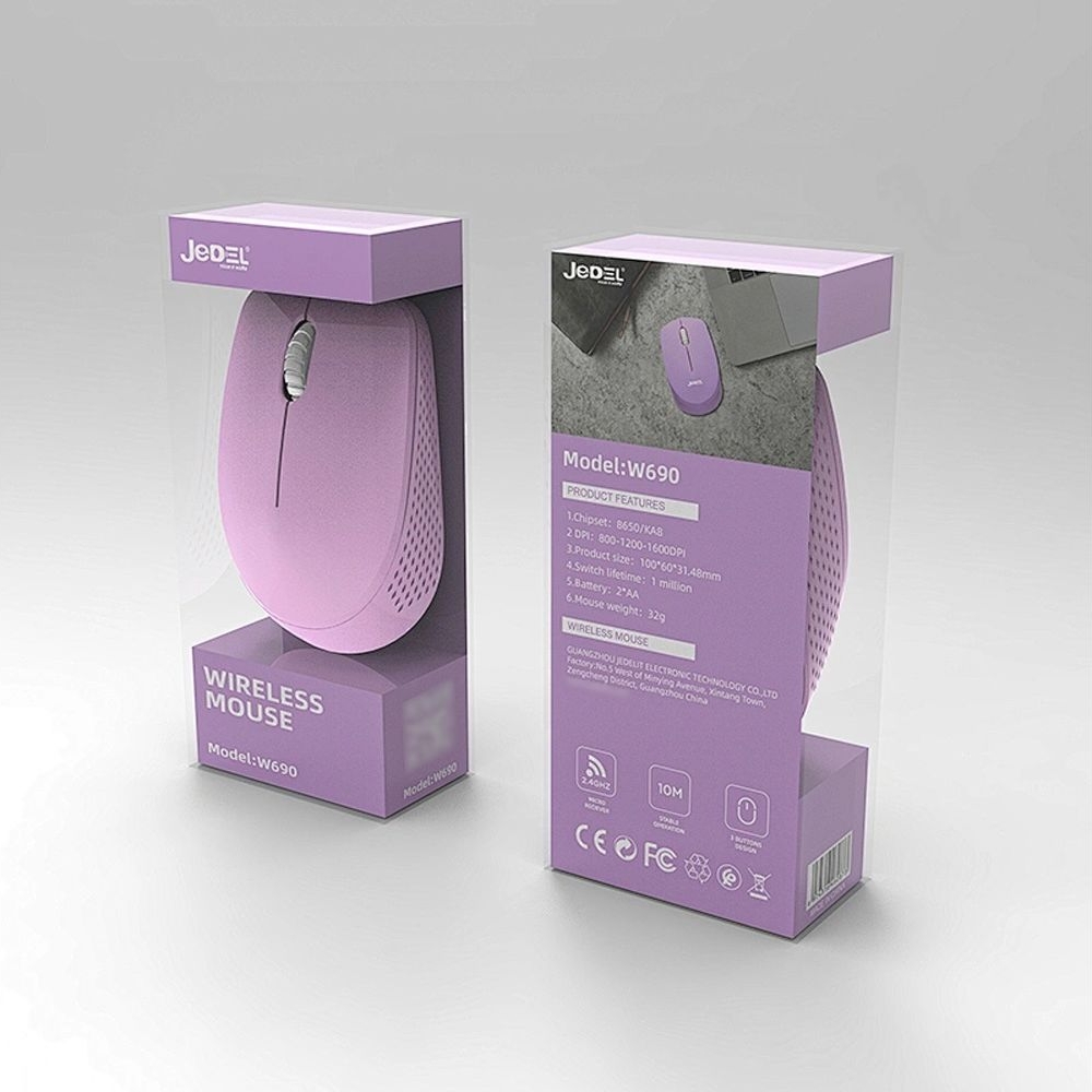 Беспроводная мышь Jedel W690, фиолетовая