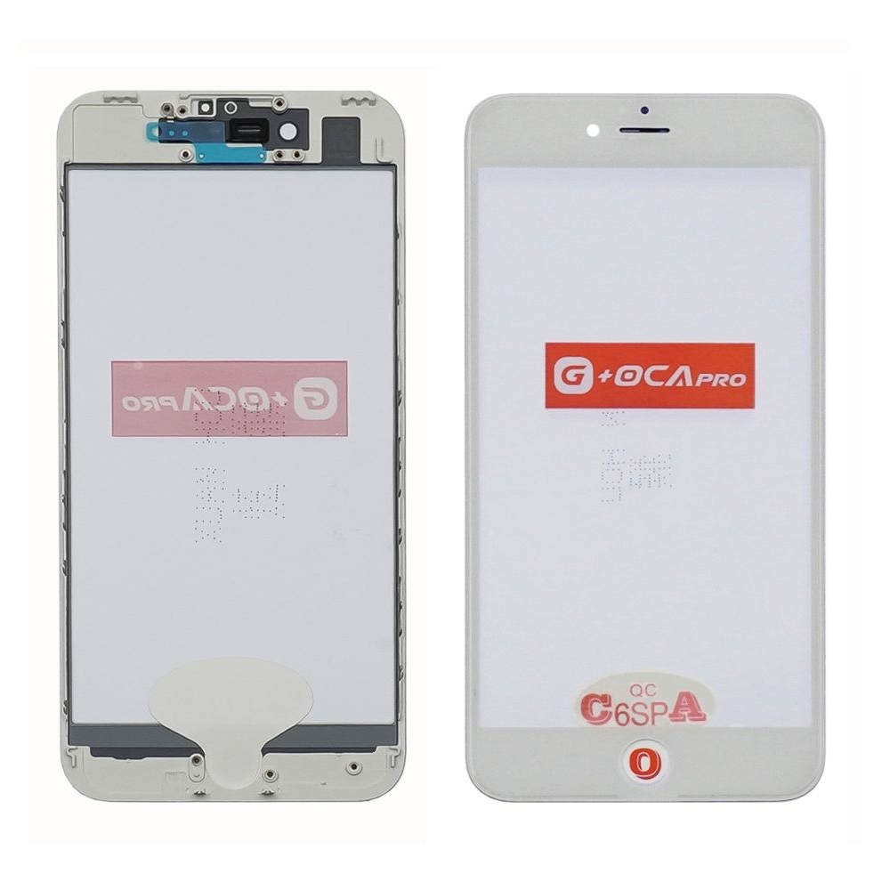 Стекло дисплея с OCA пленкой Apple iPhone 7, белое с рамкой и сеточкой G+OCA Pro