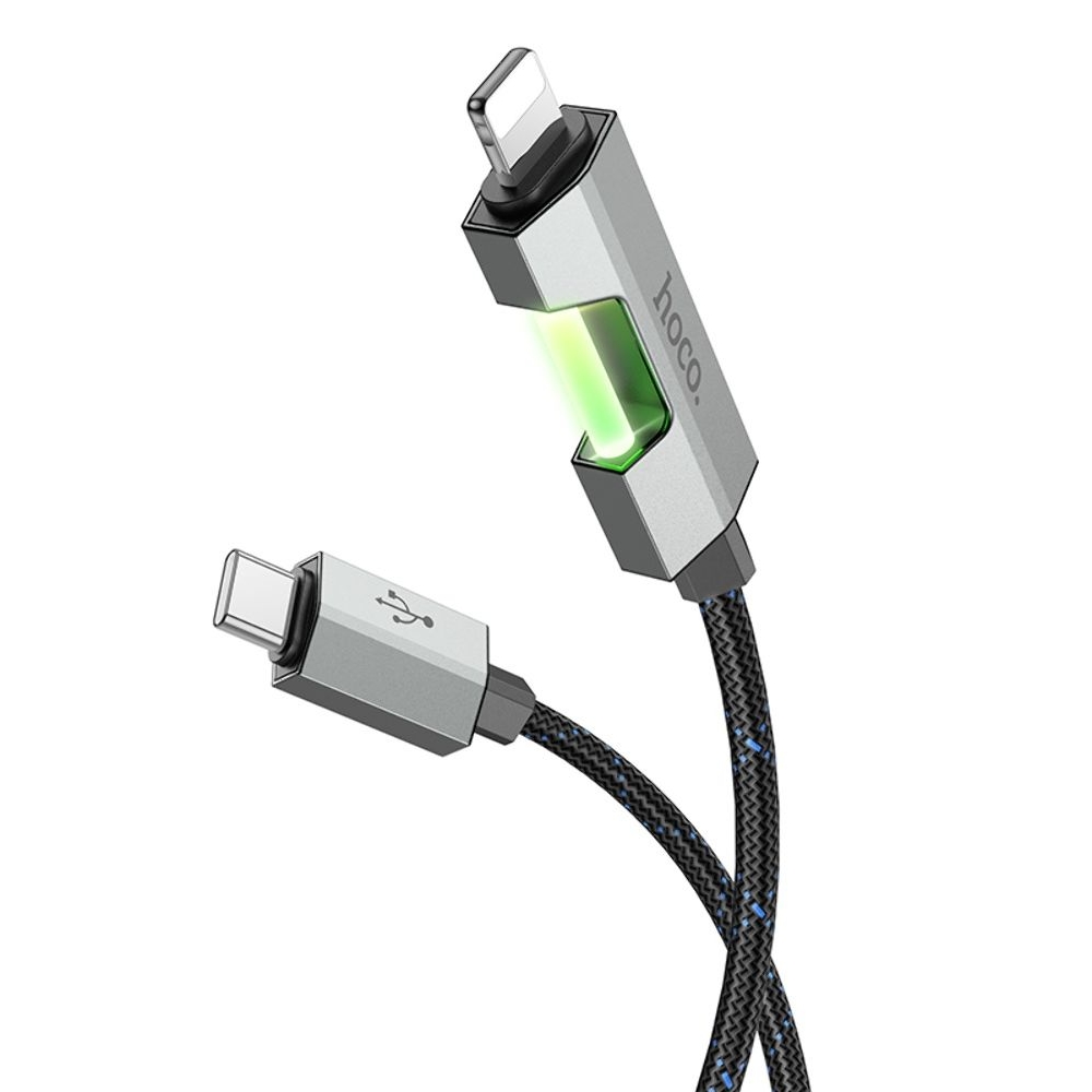 USB-кабель Hoco U123, Type-C на Lightning, 27 Вт, 100 см, чорний