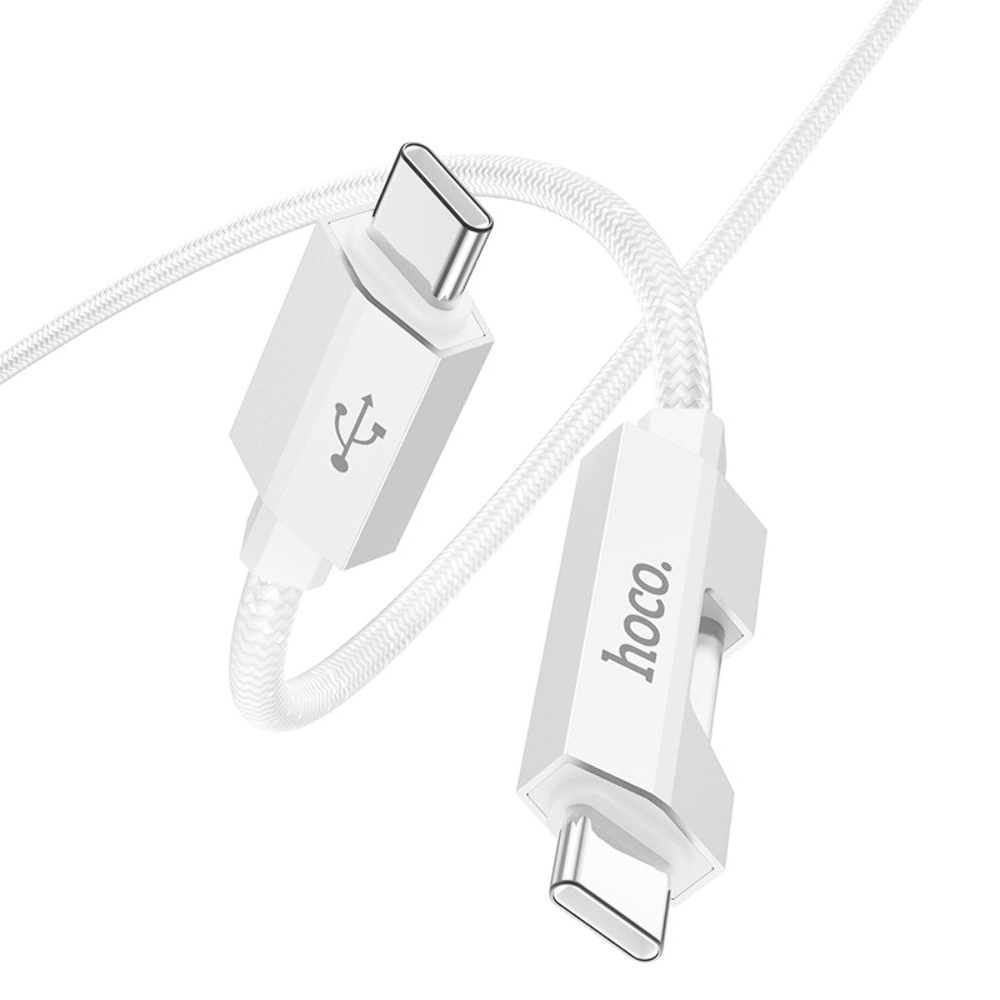 USB-кабель Hoco U123, Type-C на Type-C, PowerDelivery (60 Вт), 100 см, сірий