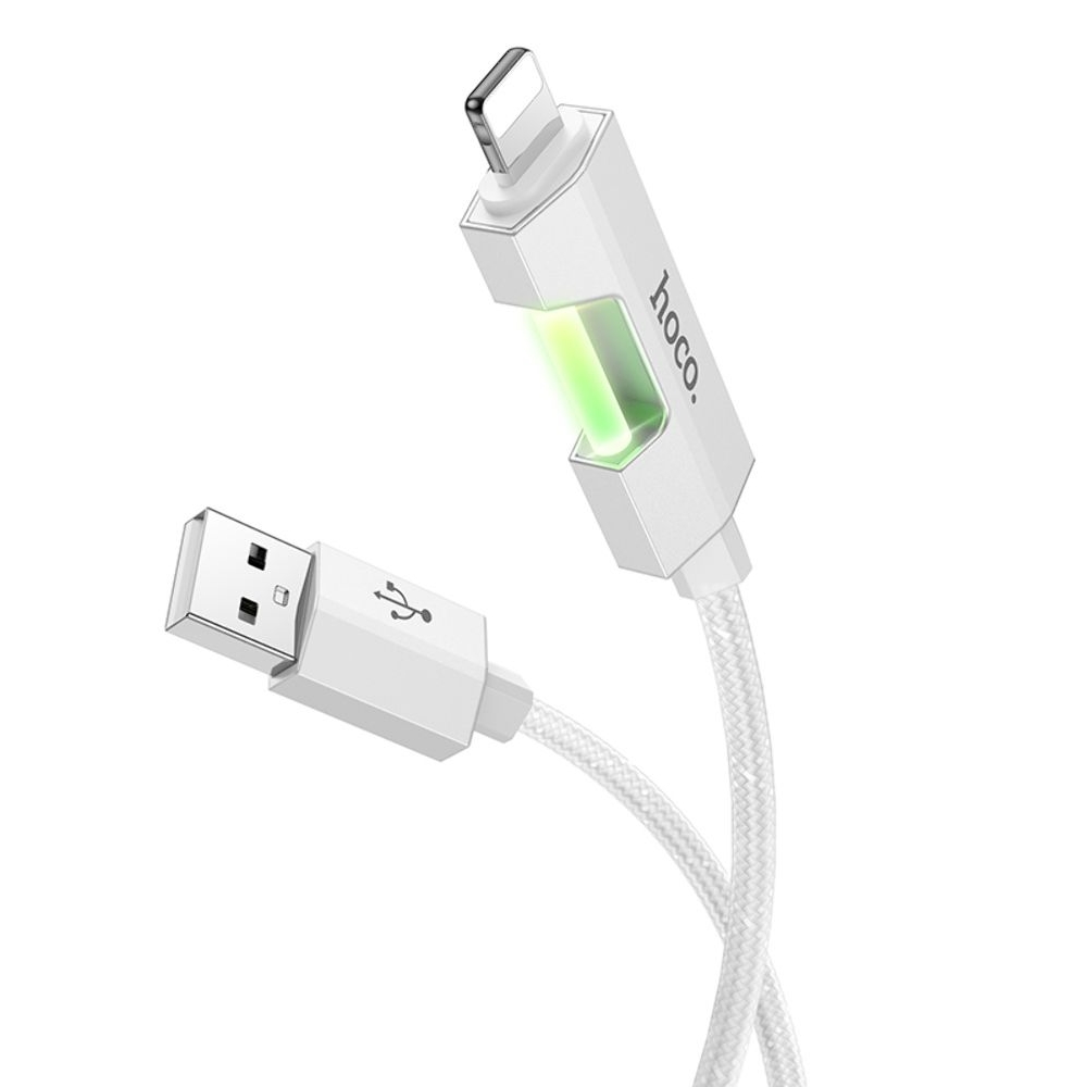 USB-кабель Hoco U123, Lightning, 27 Вт, 100 см, сірий