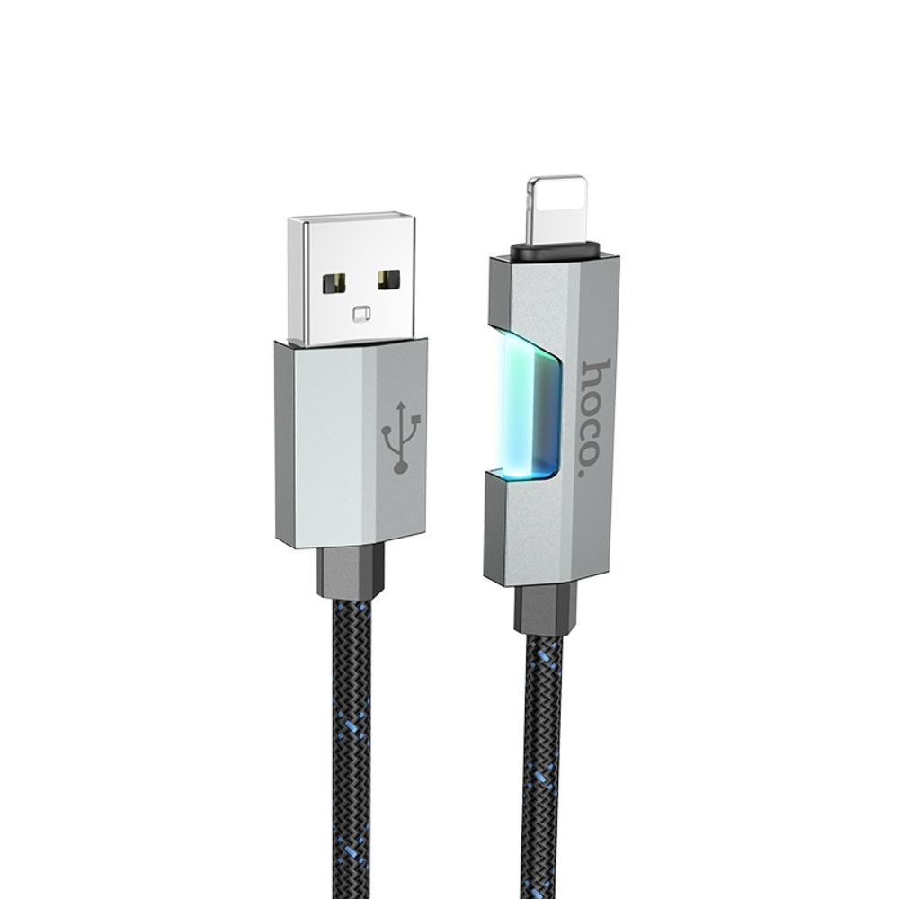USB-кабель Hoco U123, Lightning, 27 Вт, 100 см, чорний