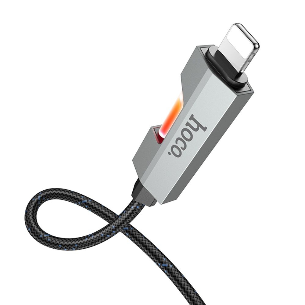 USB-кабель Hoco U123, Lightning, 27 Вт, 100 см, чорний