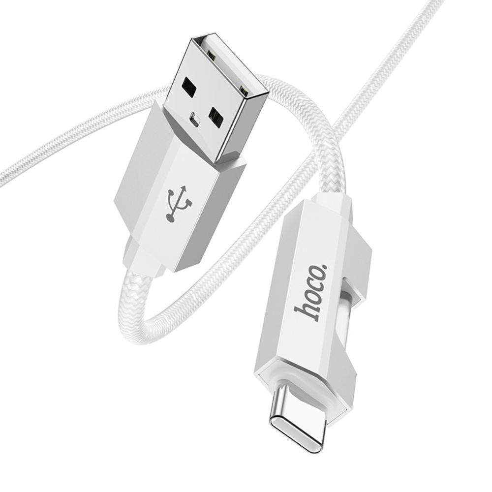 USB-кабель Hoco U123, Type-C, 27 Вт, 100 см, сірий