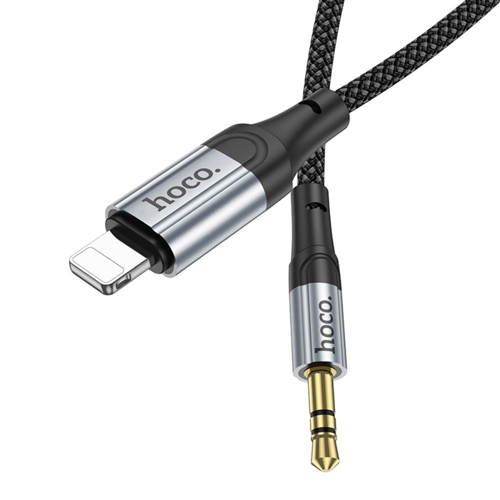 AUX-кабель Hoco UPA26, Lightning на Jack 3.5, 100 см, черный