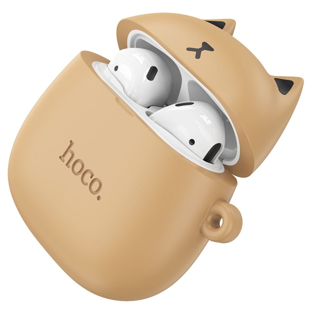 Наушники беспроводные вкладыши Hoco EW45 TWS Cat Ear caramel cat, коричневые