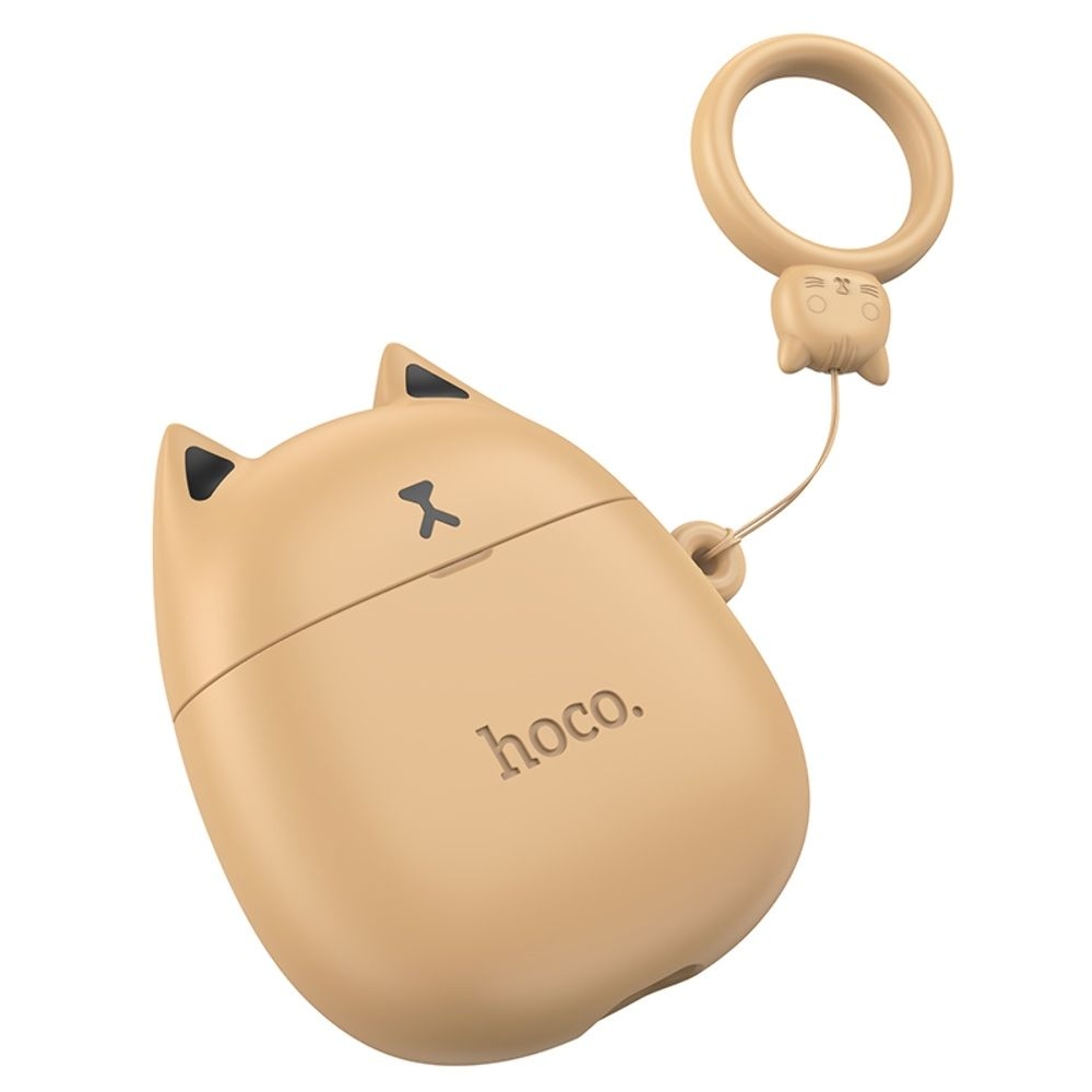 Наушники беспроводные вкладыши Hoco EW45 TWS Cat Ear caramel cat, коричневые