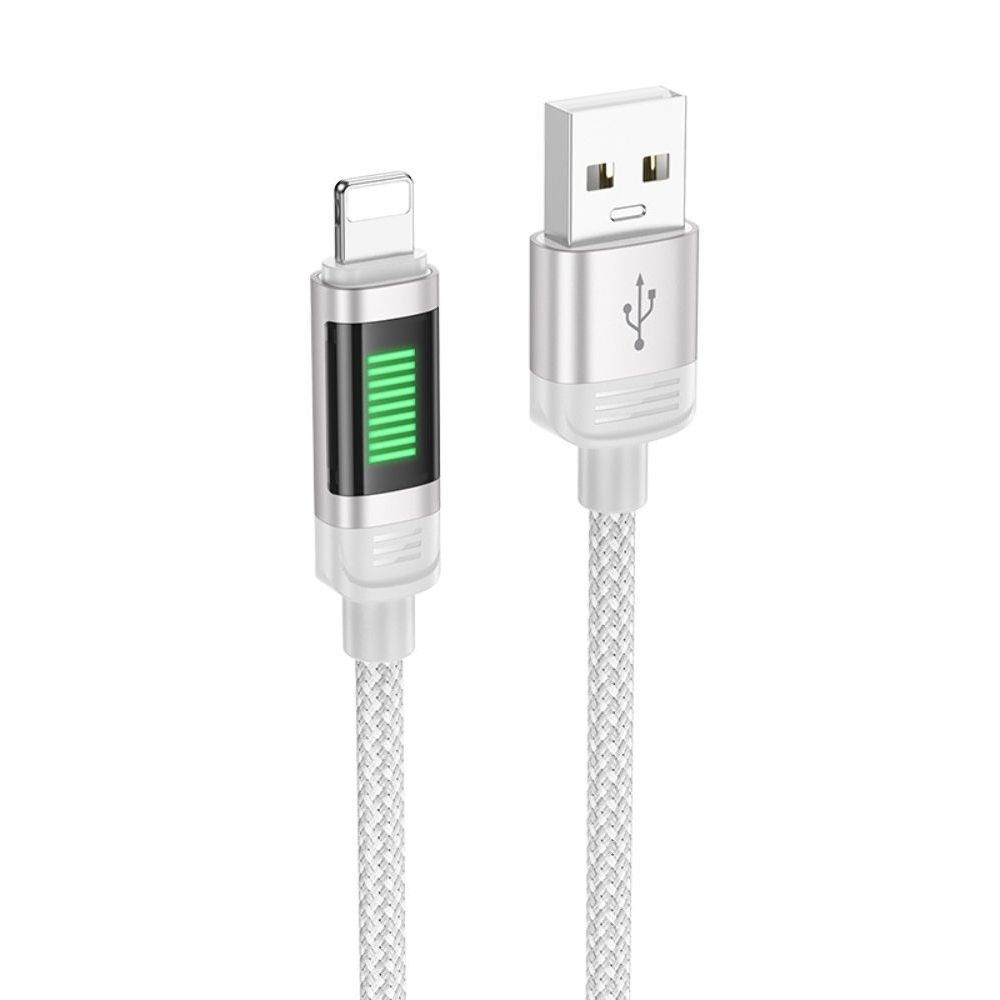 Кабель Hoco U126 USB to Lightning 1m серый